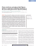 Cover page: Plasma membrane aminoglycerolipid flippase function is required for signaling competence in the yeast mating pheromone response pathway