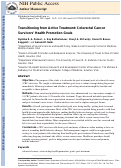 Cover page: Transitioning from active treatment: Colorectal cancer survivors’ health promotion goals