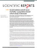 Cover page: Social isolation and all-cause mortality: a population-based cohort study in Denmark