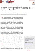 Cover page: The Agr-Like Quorum-Sensing System Is Important for Clostridium perfringens Type A Strain ATCC 3624 To Cause Gas Gangrene in a Mouse Model