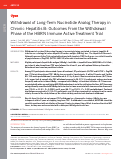 Cover page: Withdrawal of Long-Term Nucleotide Analog Therapy in Chronic Hepatitis B: Outcomes From the Withdrawal Phase of the HBRN Immune Active Treatment Trial.