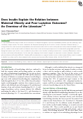 Cover page: Does Insulin Explain the Relation between Maternal Obesity and Poor Lactation Outcomes? An Overview of the Literature.