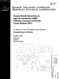 Cover page: Protein-Protein Interactions in Aqueous Ammonium Sulfate Solutions. Lysozyme and Bovine Serum Albumin (BSA)