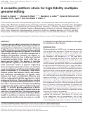 Cover page: A versatile platform strain for high-fidelity multiplex genome editing