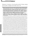 Cover page: Evaluation of variation in the phosphoinositide-3-kinase catalytic subunit alpha oncogene and breast cancer risk