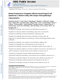 Cover page: Human herpesvirus 8-negative effusion-based large B-cell lymphoma: a distinct entity with unique clinicopathologic characteristics