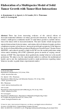 Cover page: Elaboration of a Multispecies Model of Solid Tumor Growth with Tumor-Host Interactions