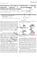 Cover page: Enantioselective Total Synthesis of Macfarlandin C, a Spongian Diterpenoid Harboring a Concave‐Substituted cis‐Dioxabicyclo[3.3.0]octanone Fragment