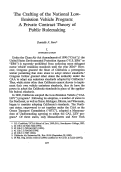 Cover page: The Crafting of the National Low-Emission Vehicle Program: a Private Contract Theory of Public Rulemaking