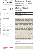 Cover page: Genetic diversity through social heterosis can increase virulence in RNA viral infections and cancer progression