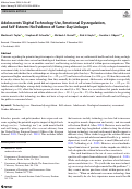 Cover page: Adolescents Digital Technology Use, Emotional Dysregulation, and Self-Esteem: No Evidence of Same-Day Linkages.