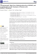 Cover page: Obinutuzumab, High-Dose Methylprednisolone (HDMP), and Lenalidomide for the Treatment of Patients with Richter's Syndrome.