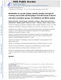 Cover page: Distribution of calcium volume, density, number, and type of coronary vessel with calcified plaque in South Asians in the US and other race/ethnic groups: The MASALA and MESA studies