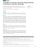Cover page: Suitability of external controls for drug evaluation in Duchenne muscular dystrophy.