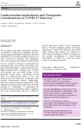 Cover page: Cardiovascular Implications and Therapeutic Considerations in COVID-19 Infection