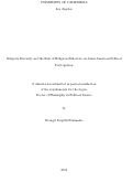 Cover page: Religious Diversity and the Role of Religious Behaviors on Asian American Political Participation