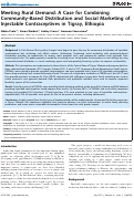 Cover page: Meeting Rural Demand: A Case for Combining Community-Based Distribution and Social Marketing of Injectable Contraceptives in Tigray, Ethiopia