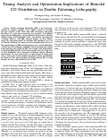 Cover page: Timing Analysis and Optimization Implications of Bimodal CD Distribution in Double Patterning Lithography