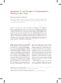 Cover page: Regulatory T-Cell Therapy in Transplantation: Moving to the Clinic