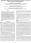 Cover page: fMRI Study in Insight Problem Solving Using Japanese Remote Associates Test Based on Semantic Chunk Decomposition