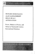 Cover page: POWER, BALANCE OF POWER, AND STATUS IN NINETEENTH CENTURY INTERNATIONAL RELATIONS