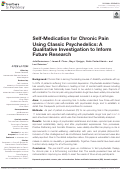 Cover page: Self-Medication for Chronic Pain Using Classic Psychedelics: A Qualitative Investigation to Inform Future Research