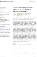 Cover page: Scheduled feeding improves sleep in a mouse model of Huntingtons disease.