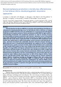 Cover page: Recovering banana production in bunchy top-affected areas in Sub-Saharan Africa: developing gender-responsive approaches