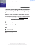 Cover page: A review on mechanistic understanding of MnO2 in aqueous electrolyte for electrical energy storage systems