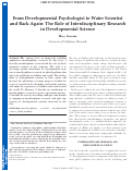 Cover page: From Developmental Psychologist to Water Scientist and Back Again: The Role of Interdisciplinary Research in Developmental Science