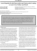 Cover page: Acute Hepatitis B with Pancreatitis and Cholecystitis Leading to Acute Liver Failure and Death