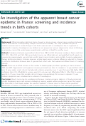 Cover page: An Investigation of the Apparent Breast Cancer Epidemic in France:
	Screening and incidence trends in birth cohorts