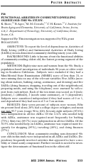 Cover page: Functional abilities in community-dwelling oldest-old: the 90+study.