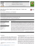 Cover page: Fuel cell–gas turbine hybrid system design part I: Steady state performance