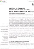 Cover page: Rationale for Prolonged Glucocorticoid Use in Pediatric ARDS: What the Adults Can Teach Us