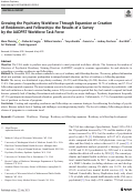 Cover page: Growing the Psychiatry Workforce Through Expansion or Creation of Residencies and Fellowships: the Results of a Survey by the AADPRT Workforce Task Force