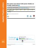 Cover page: Non-polar true-lateral GaN power diodes on foreign substrates