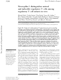 Cover page: Neuropilin-1 distinguishes natural and inducible regulatory T cells among regulatory T cell subsets in vivo