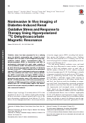 Cover page: Noninvasive In Vivo Imaging of Diabetes-Induced Renal Oxidative Stress and Response to Therapy Using Hyperpolarized 13C Dehydroascorbate Magnetic Resonance