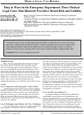 Cover page: Duty to Warn in the Emergency Department: Three Medical Legal Cases That Illustrate Providers’ Broad Risk and Liability