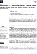 Cover page: BioMThermDB 1.0: Thermophysical Database of Proteins in Solutions