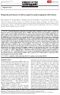 Cover page: Diagnostic performance of salivary pepsin for gastroesophageal reflux disease.