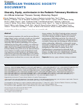 Cover page: Diversity, Equity, and Inclusion in the Pediatric Pulmonary Workforce: An Official American Thoracic Society Workshop Report.