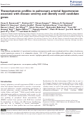 Cover page: Transcriptomic profiles in pulmonary arterial hypertension associate with disease severity and identify novel candidate genes