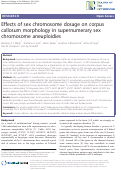 Cover page: Effects of sex chromosome dosage on corpus callosum morphology in supernumerary sex chromosome aneuploidies