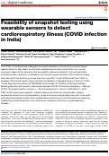 Cover page: Feasibility of snapshot testing using wearable sensors to detect cardiorespiratory illness (COVID infection in India).