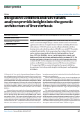 Cover page: Integrative common and rare variant analyses provide insights into the genetic architecture of liver cirrhosis.