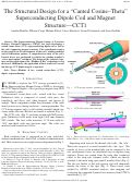 Cover page: The Structural Design for a “Canted Cosine–Theta” Superconducting Dipole Coil and Magnet Structure—CCT1