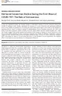 Cover page: Did Social Connection Decline During the First Wave of COVID-19?: The Role of Extraversion