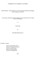 Cover page: Mindset matters : gender differences in the psychological mechanisms shaping social comparison with peers